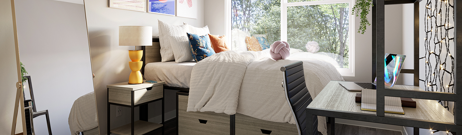An apartment bedroom
