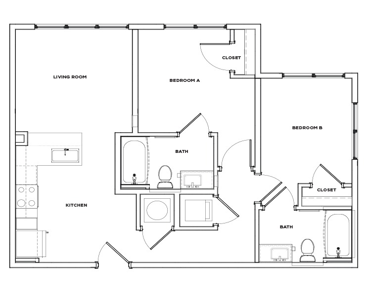 B2 - 2x2 Floor plan