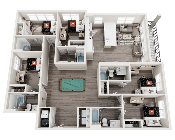 E5 Premium - 5x5 Floor plan