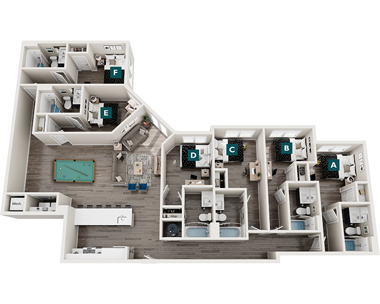 F2 Premium - 6x6 Floor plan